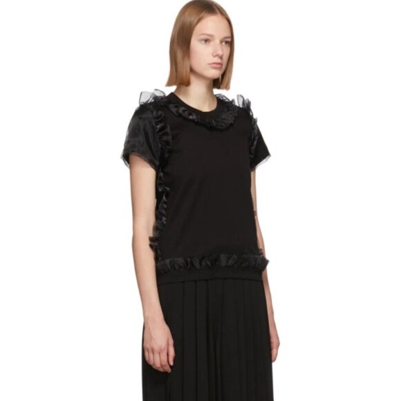 Noir Kei Ninomiya Tulle Ruffle T-Shirt - Picture 2 of 15